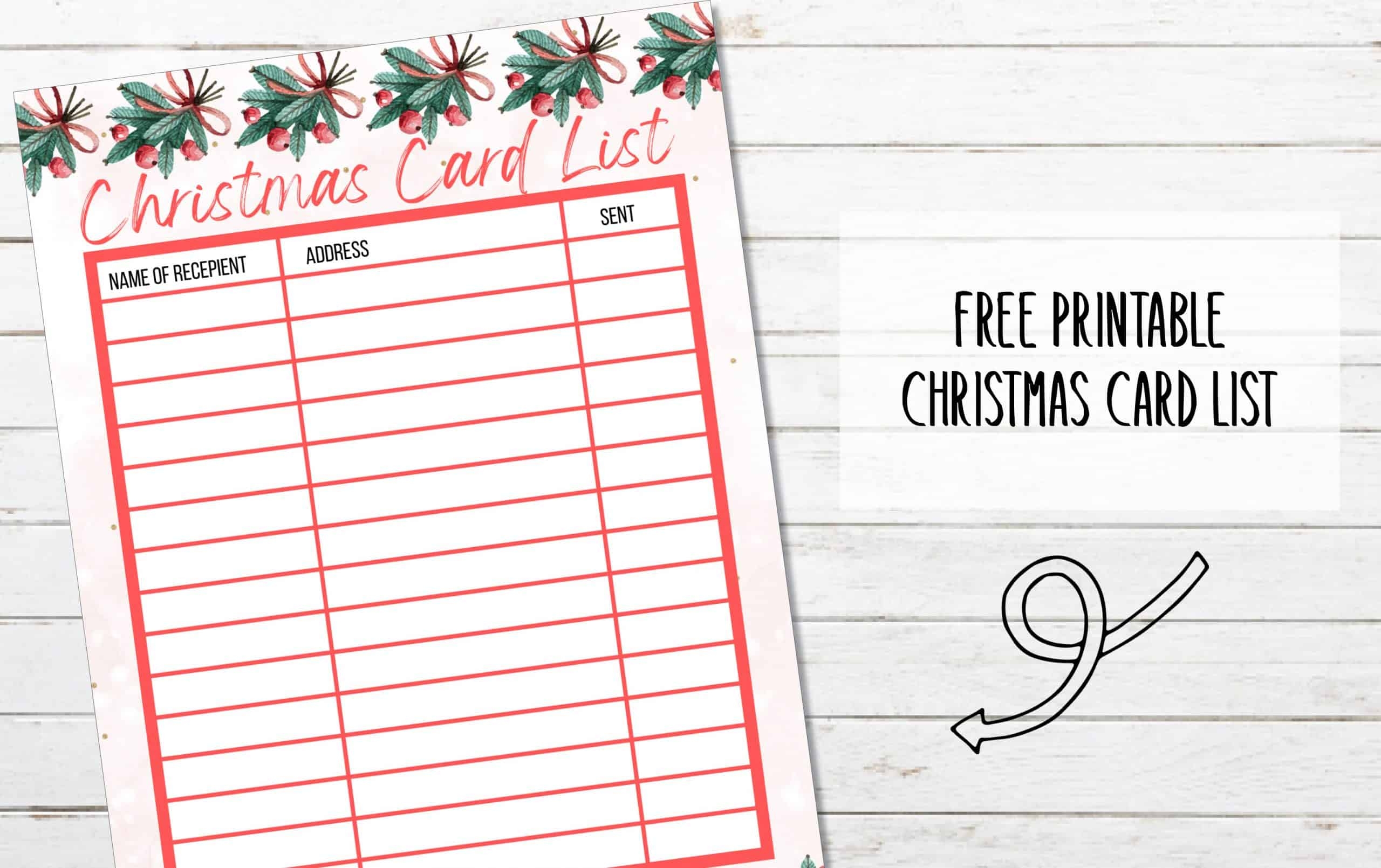 Free Printable Christmas Card List Templates Free Printable Christmas Card List Templates