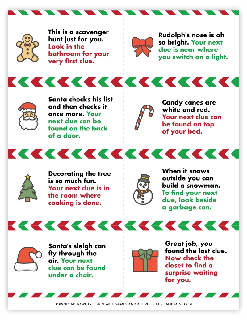 Free Printable Christmas Scavenger Lists