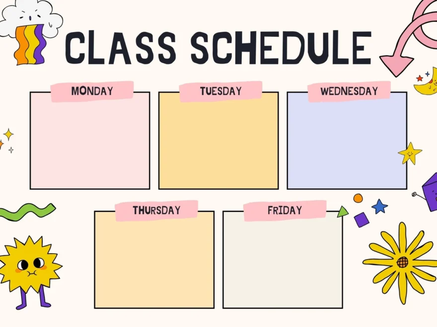 Free Printable Class Schedule Templates To Customize Canva