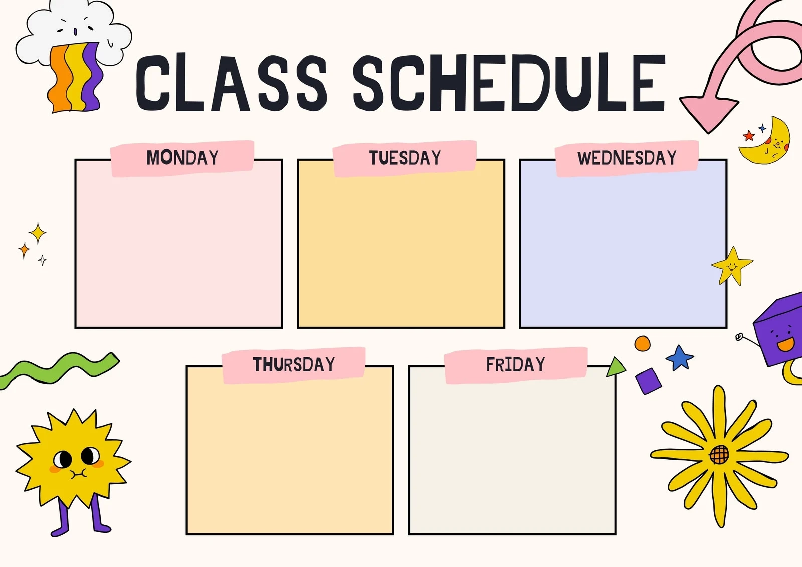 Free Printable Class Schedule Templates To Customize Canva Free Printable Class Schedule Templates To Customize Canva