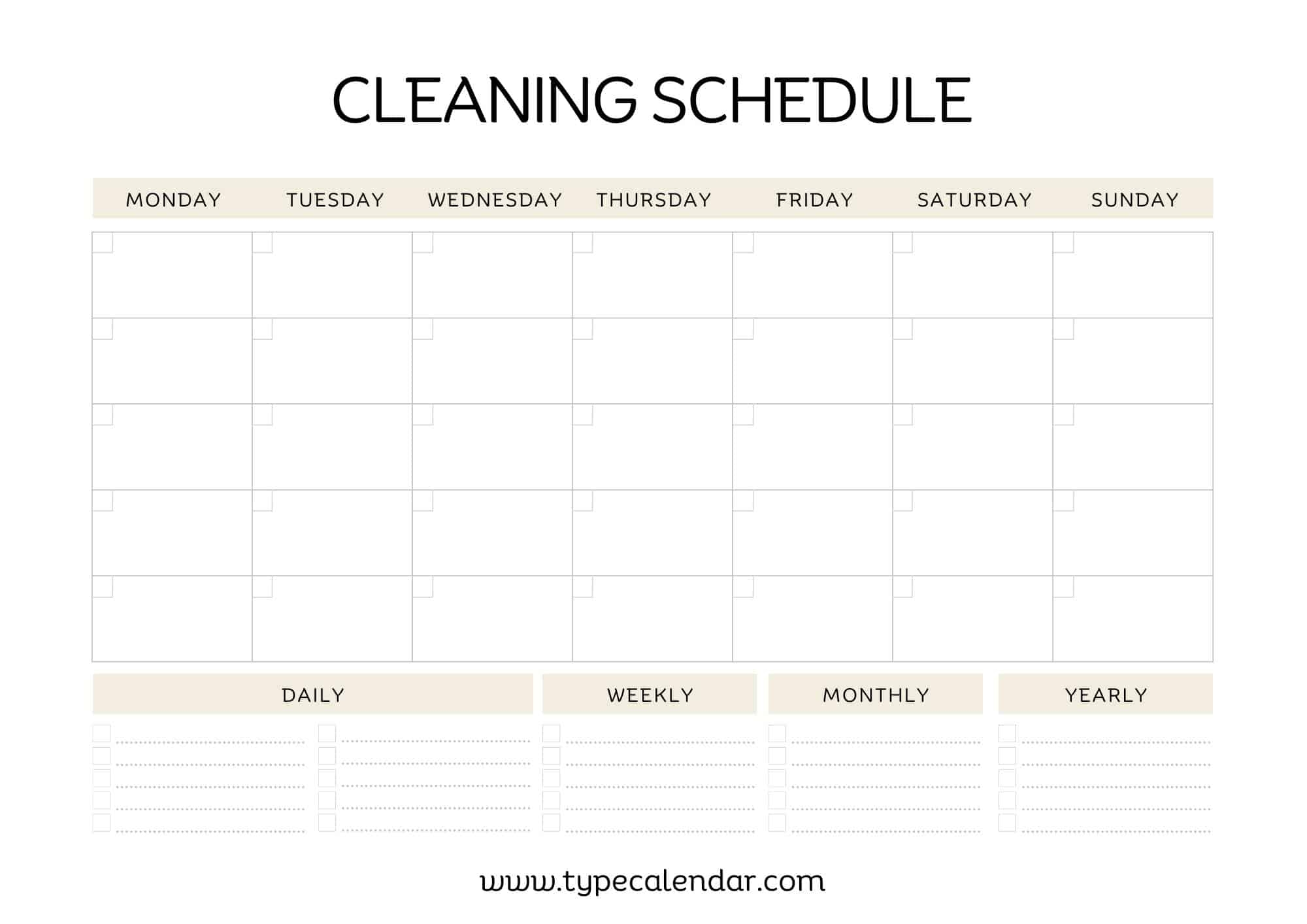 Free Printable Cleaning Schedule Templates PDF Excel Word  Free Printable Cleaning Schedule Templates PDF Excel Word