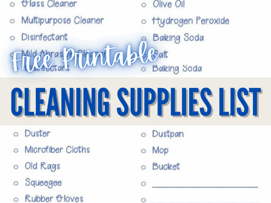 Free Printable Cleaning Supplies List
