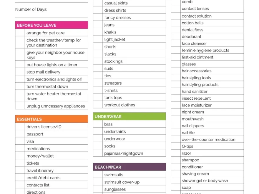 Free Printable Cruise Packing List 2 Pages Freebie Finding Mom