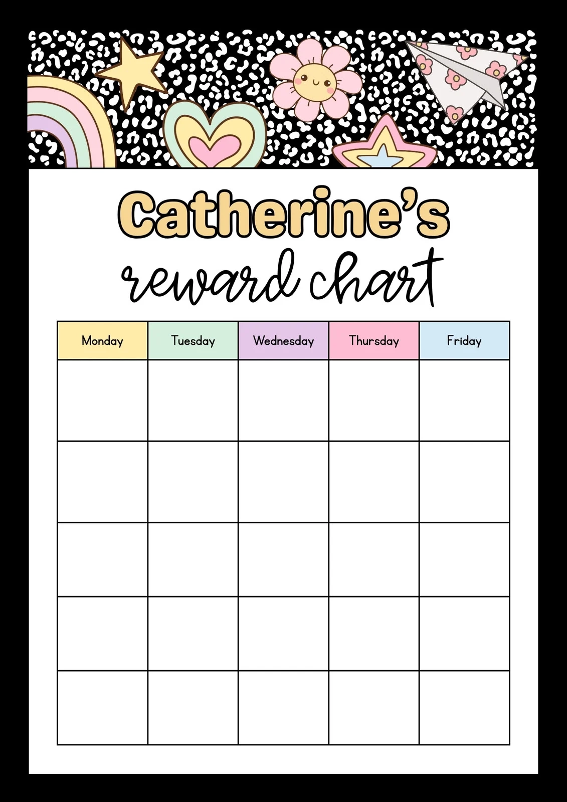 Blank Printable Reward Charts