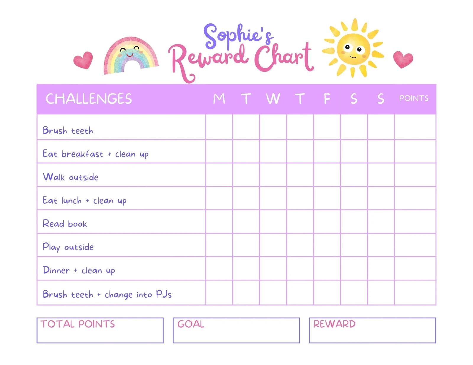 Printable Kids Sticker Chart Printable Kids Sticker Chart