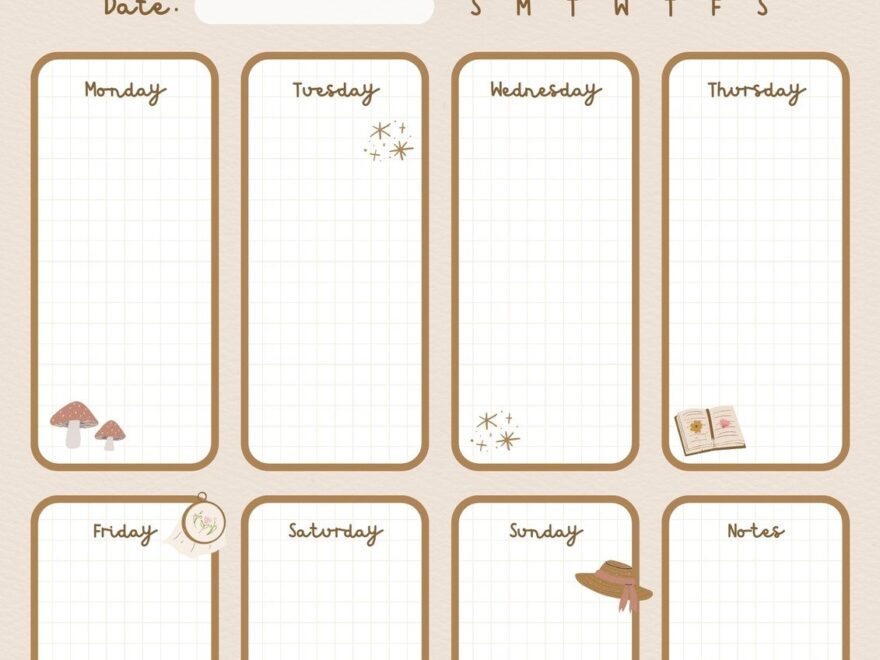 Free Printable Cute Planner Templates To Edit Online Canva Worksheets Library