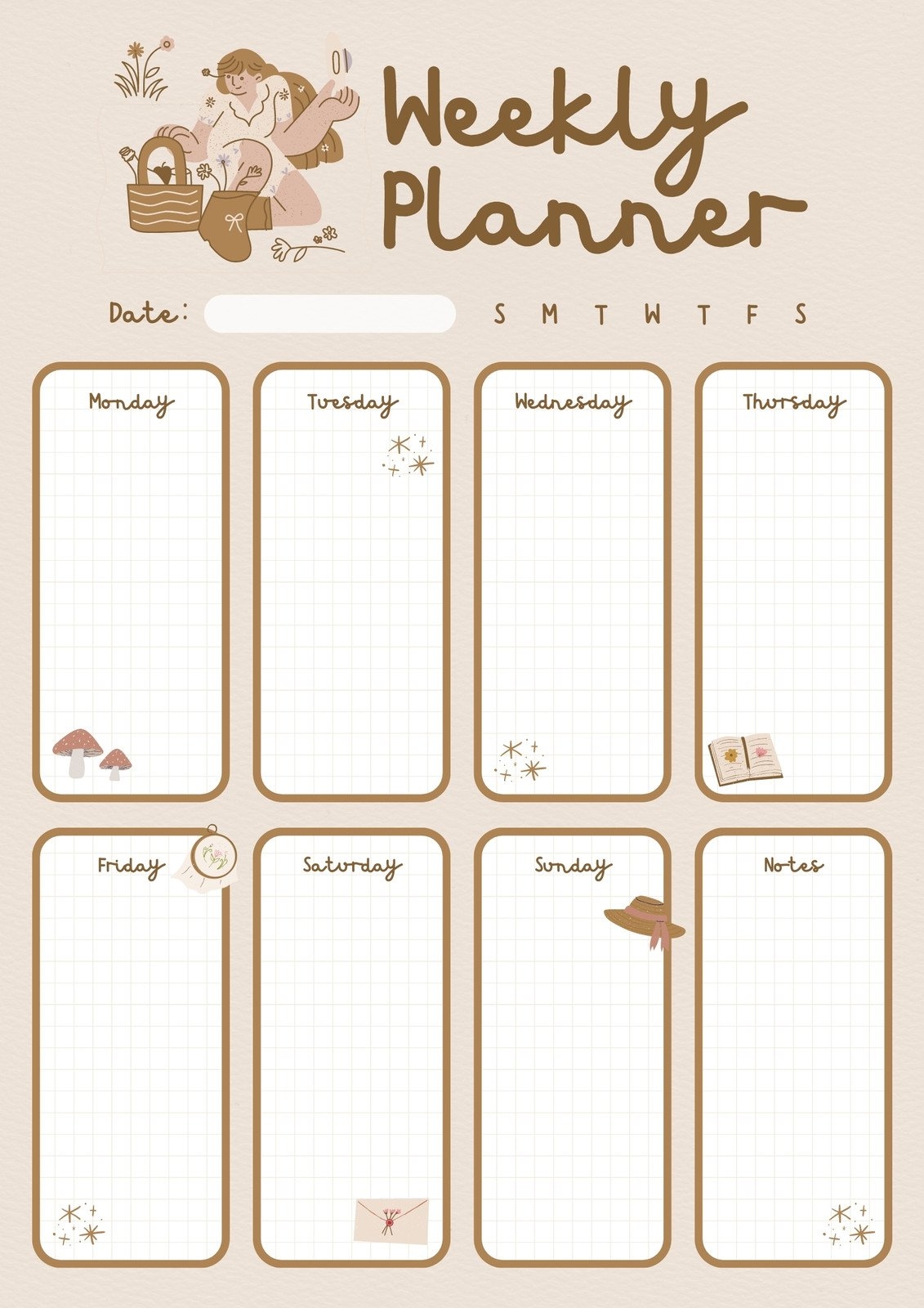 Free Printable Cute Planner Templates To Edit Online Canva Worksheets Library