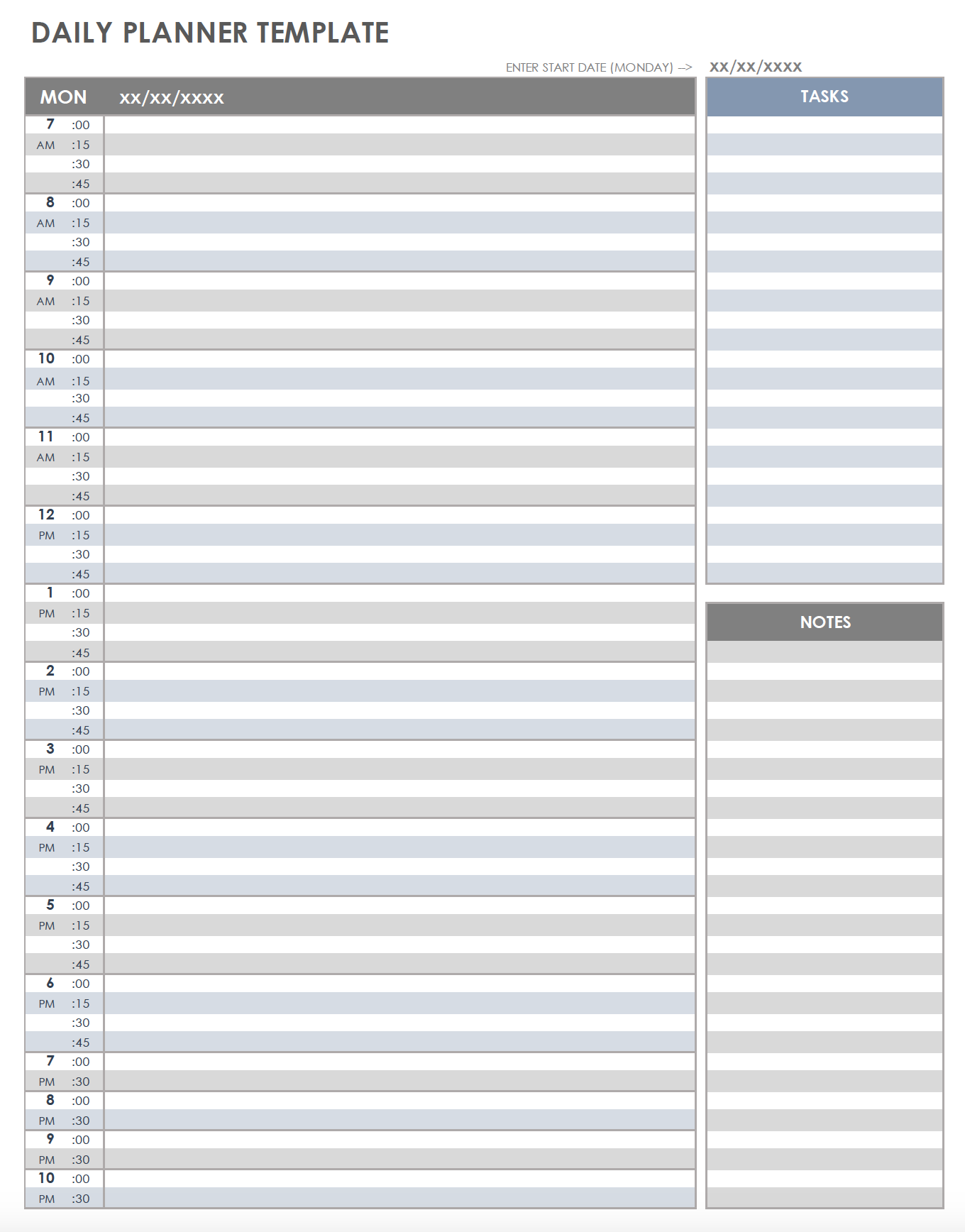 Free Printable Daily Calendar Templates Smartsheet Free Printable Daily Calendar Templates Smartsheet