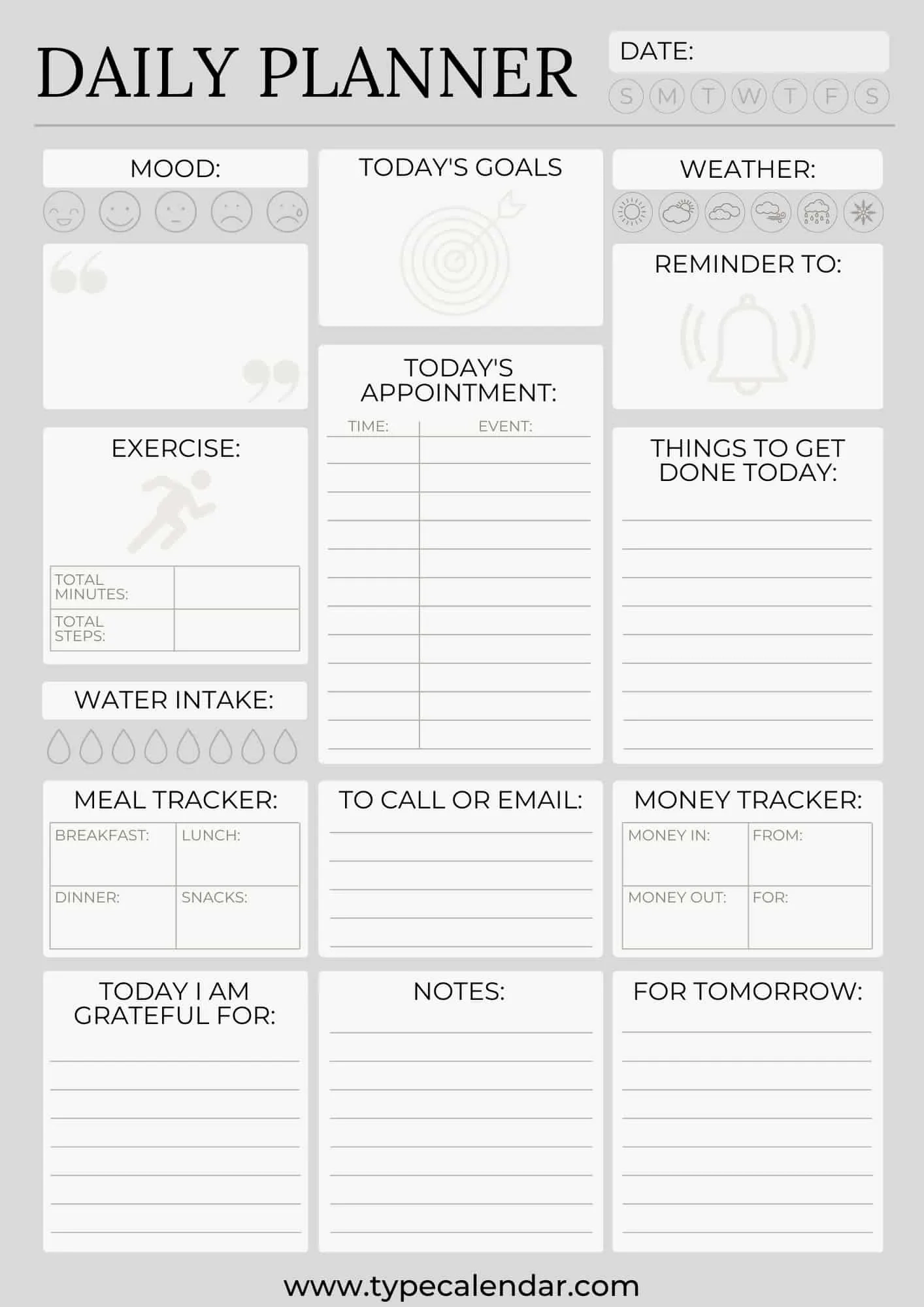 Free Printable Large Print Daily Planner