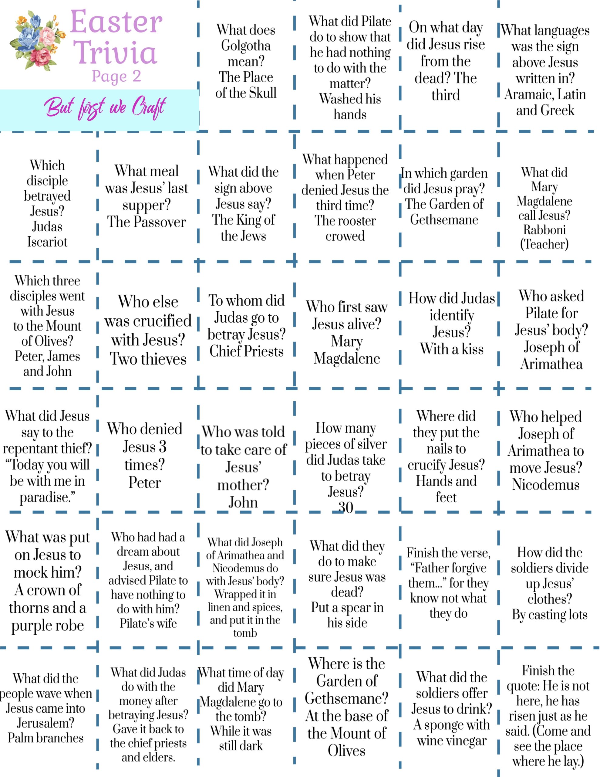 Free Easter Trivia Printable