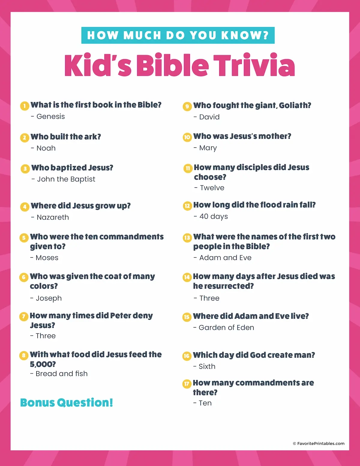 Free Printable Easy Bible Trivia For Kids Favorite Printables Free Printable Easy Bible Trivia For Kids Favorite Printables