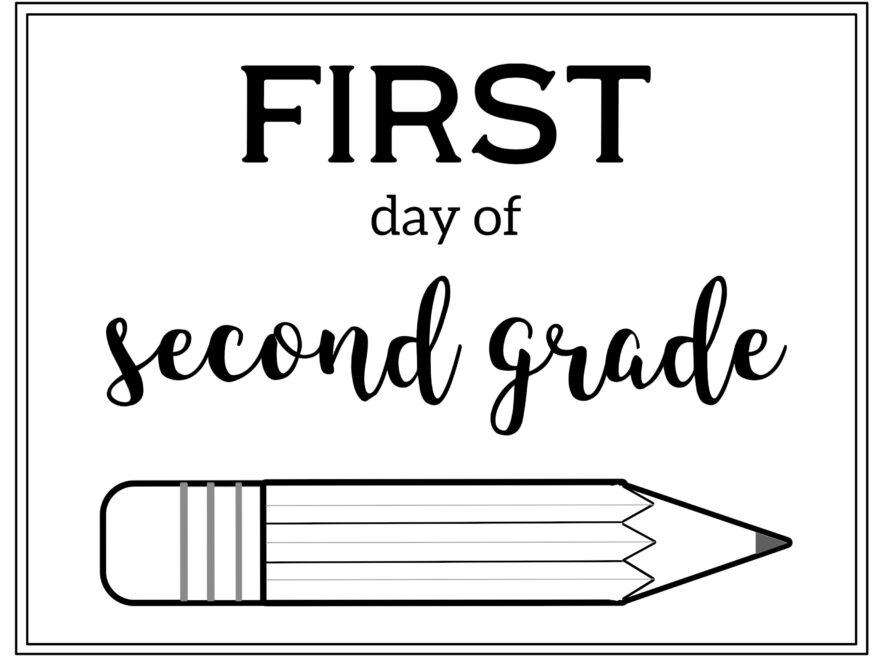 Free Printable First Day Of School Sign Pencil Paper Trail Design