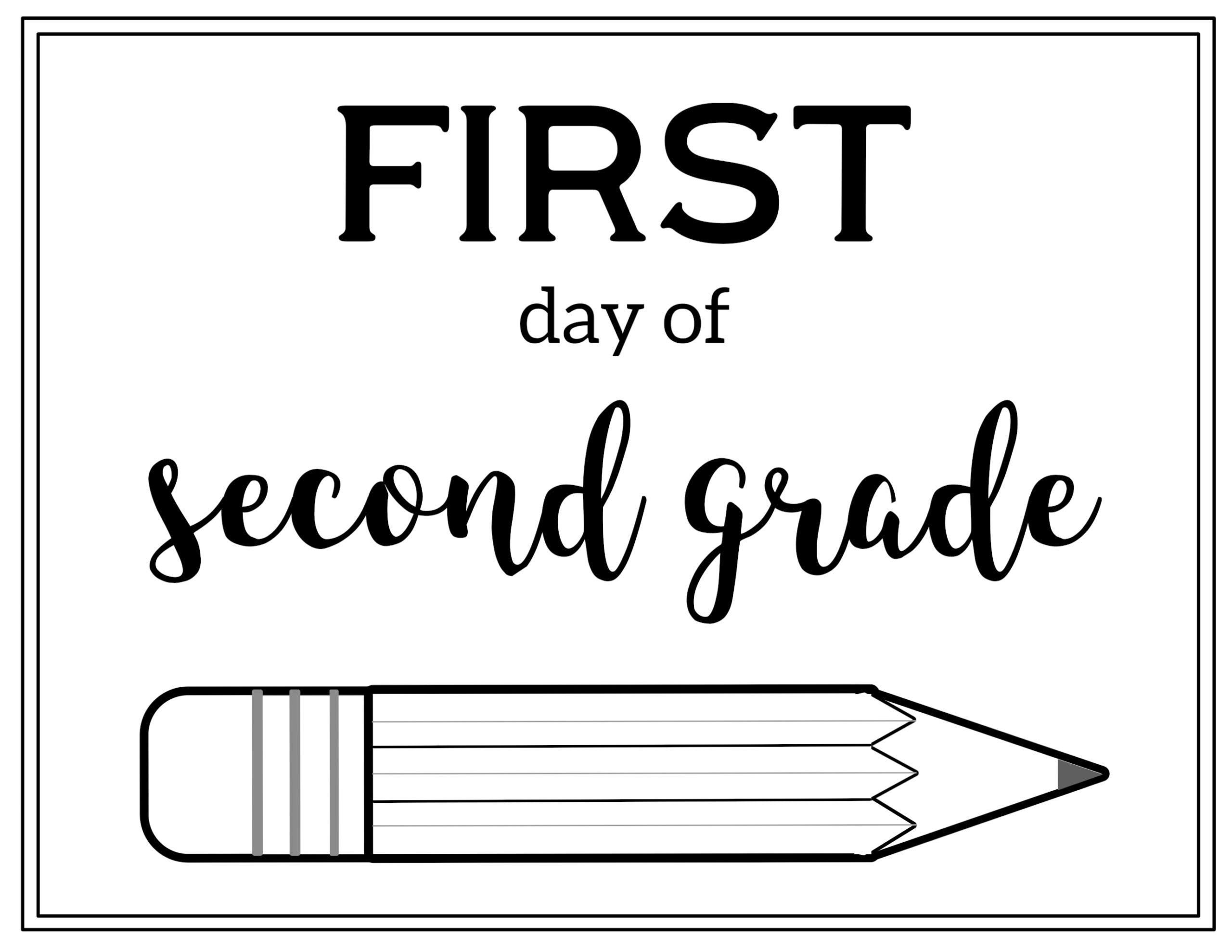 Free Printable First Day Of School Sign Pencil Paper Trail Design