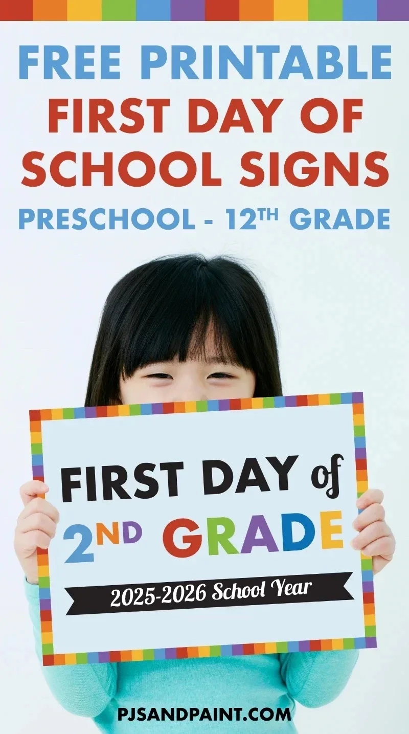 Free Printable First Day Of School Signs Preschool 12th Grade