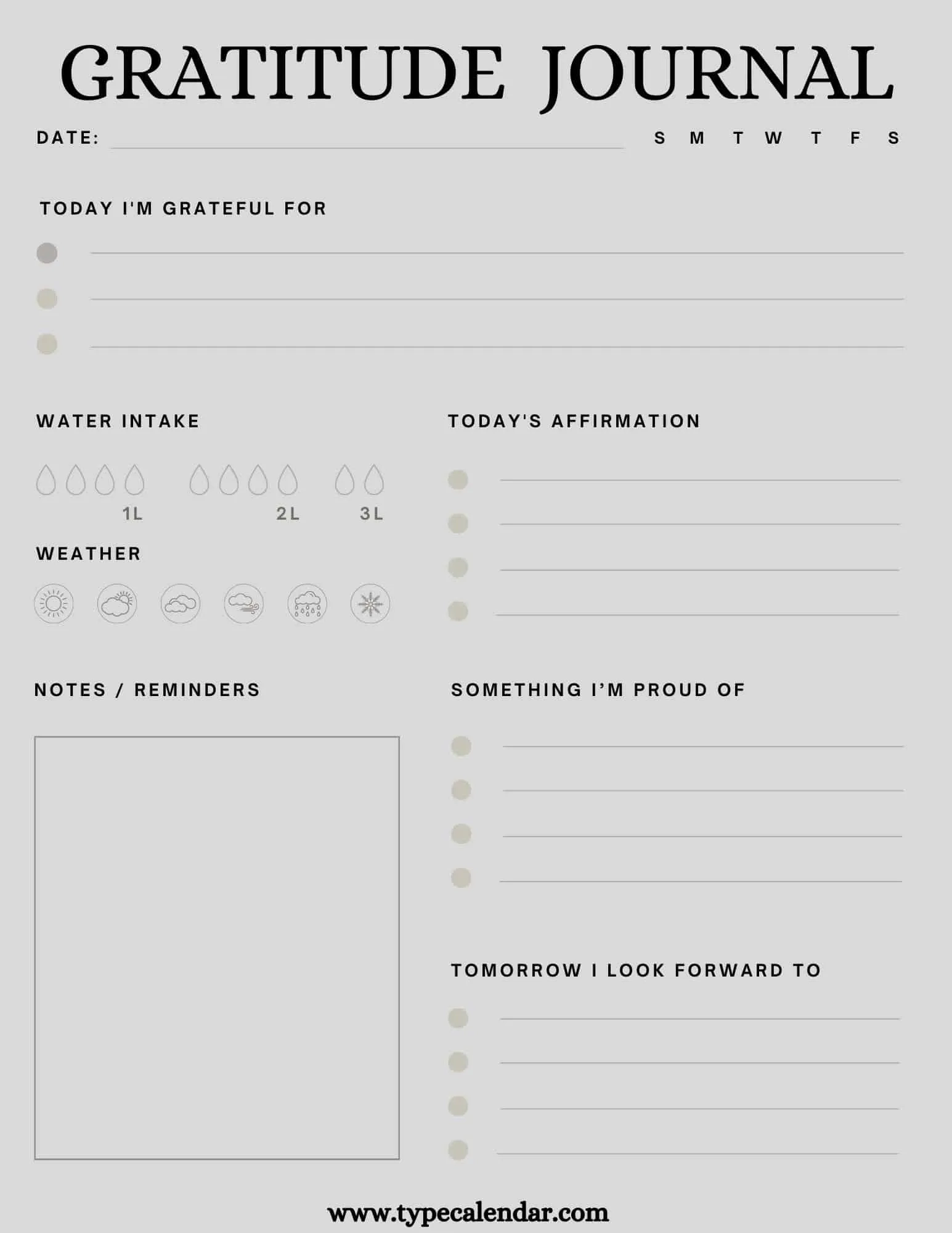 Free Printable Gratitude Journal Templates PDF Word Free Printable Gratitude Journal Templates PDF Word