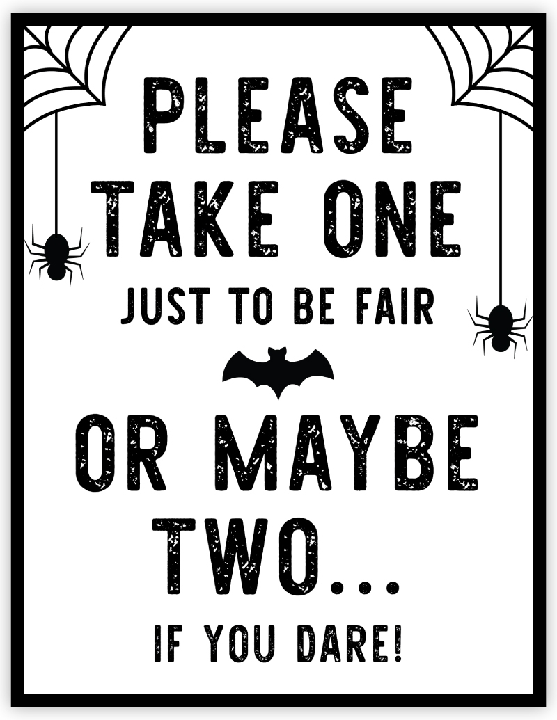 Free Printable Halloween Candy Sign Please Take One Pjs And Paint Free Printable Halloween Candy Sign Please Take One Pjs And Paint