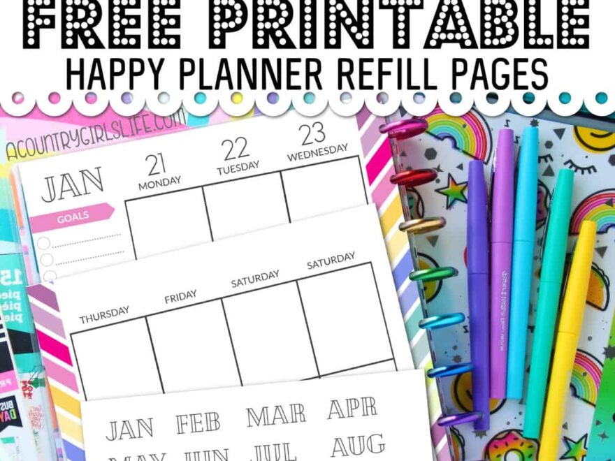 FREE Printable Happy Planner Refill Pages Classic Sized A Country Girl s Life