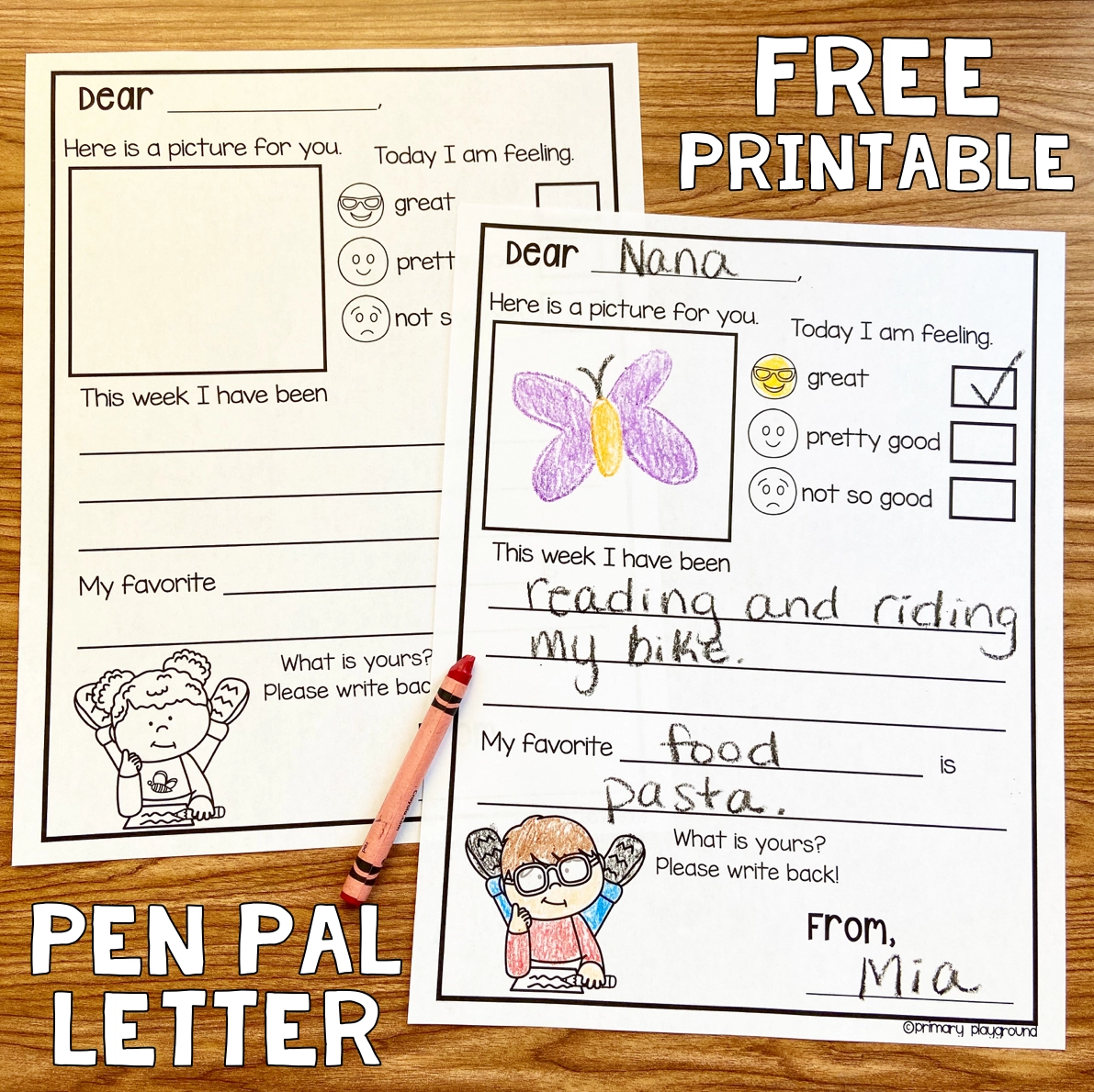 Free Printable Pen Pal Sheets