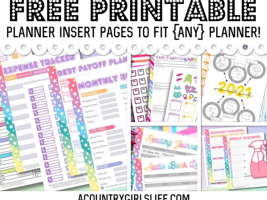 FREE Printable Planner Inserts For ANY Size Planner A Country Girl s Life