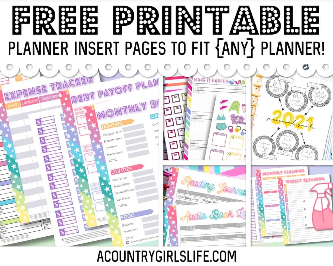 FREE Printable Planner Inserts For ANY Size Planner A Country Girl s Life FREE Printable Planner Inserts For ANY Size Planner A Country Girl s Life