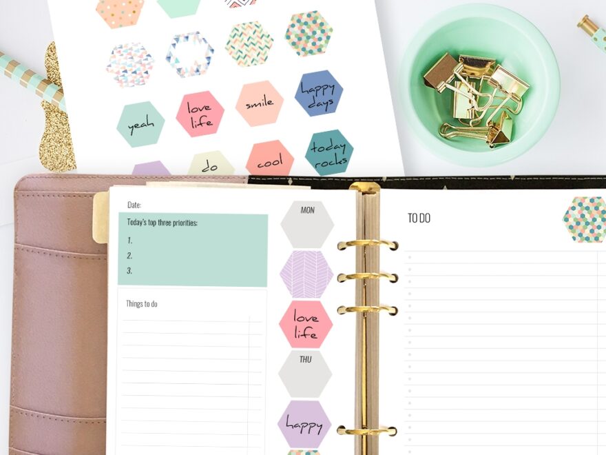 Free Printable Planner Inserts For Large Planners Plus Bonus Planner Stickers