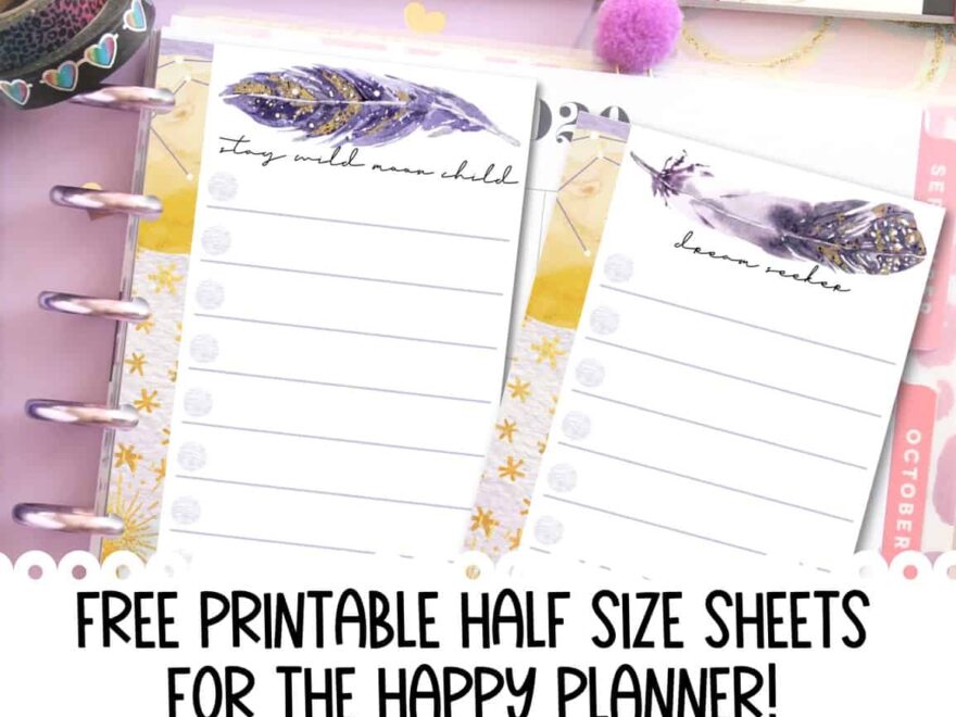 Free Printable Planner Notes Pages Half Size Sheets CUTE INSERTS A Country Girl s Life