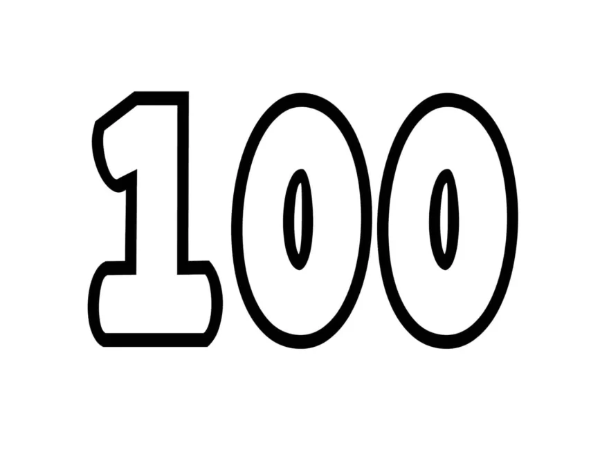 Free Printable Tracing Numbers Bubble Number 100