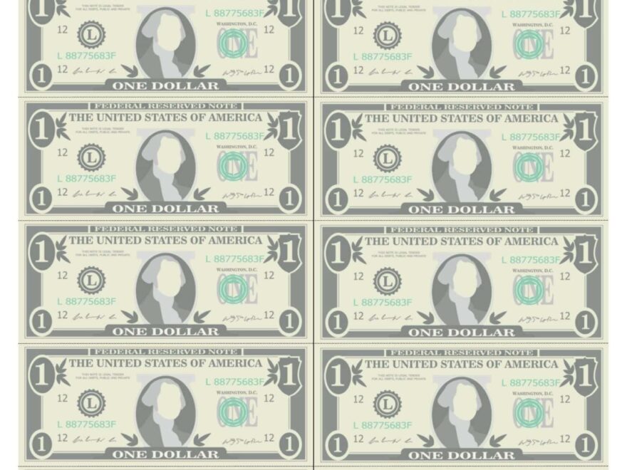 Free Printable US Money Bills PDF