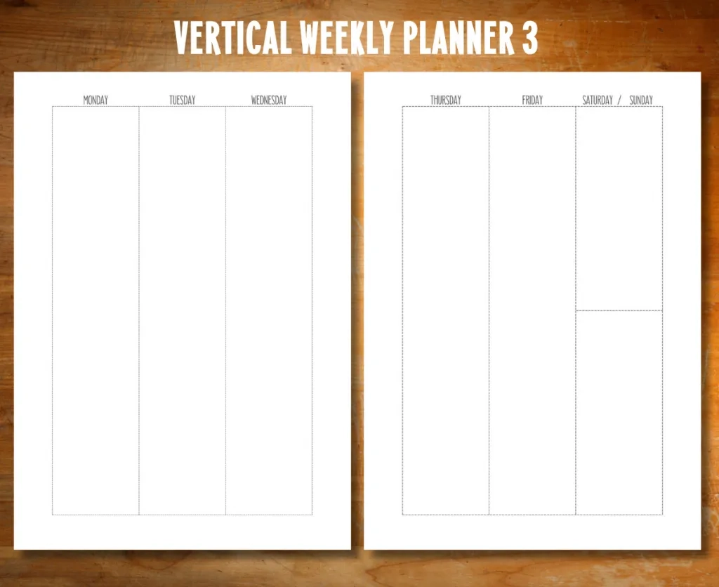 Free Printable Vertical Weekly Planner For A5 Size Planners Printables And Inspirations