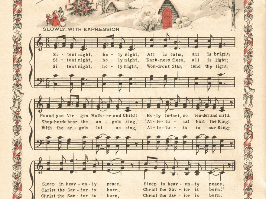 Free Printable Vintage Color Illustration Christmas Carols Rose Clearfield