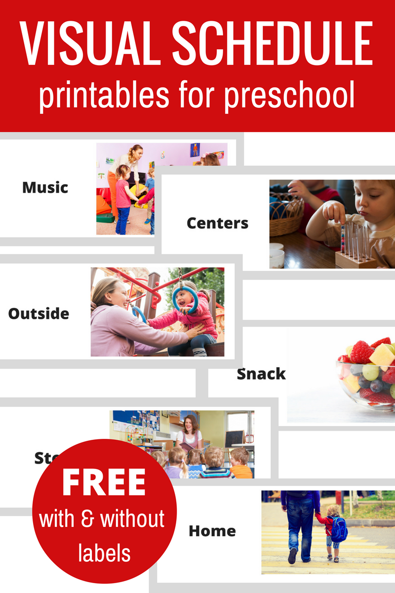 Free Printable Visual Schedule For Preschool No Time For Flash Cards Free Printable Visual Schedule For Preschool No Time For Flash Cards