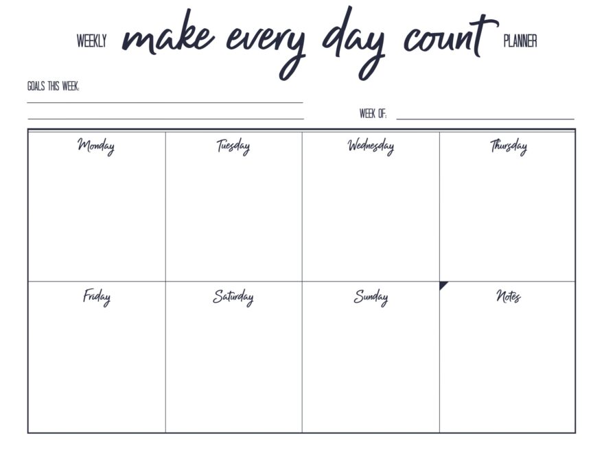 Free Printable Weekly Planner The Happy Housie