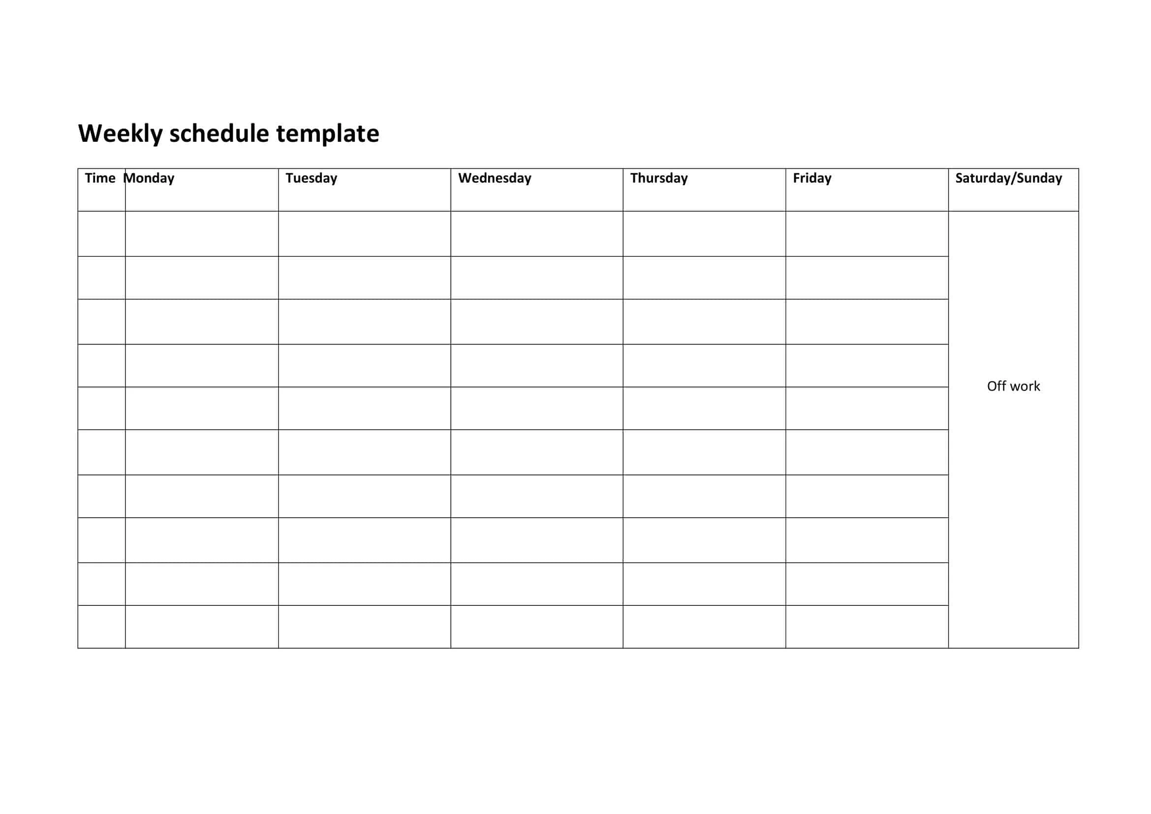 Free Schedule Forms Printable Free Schedule Forms Printable