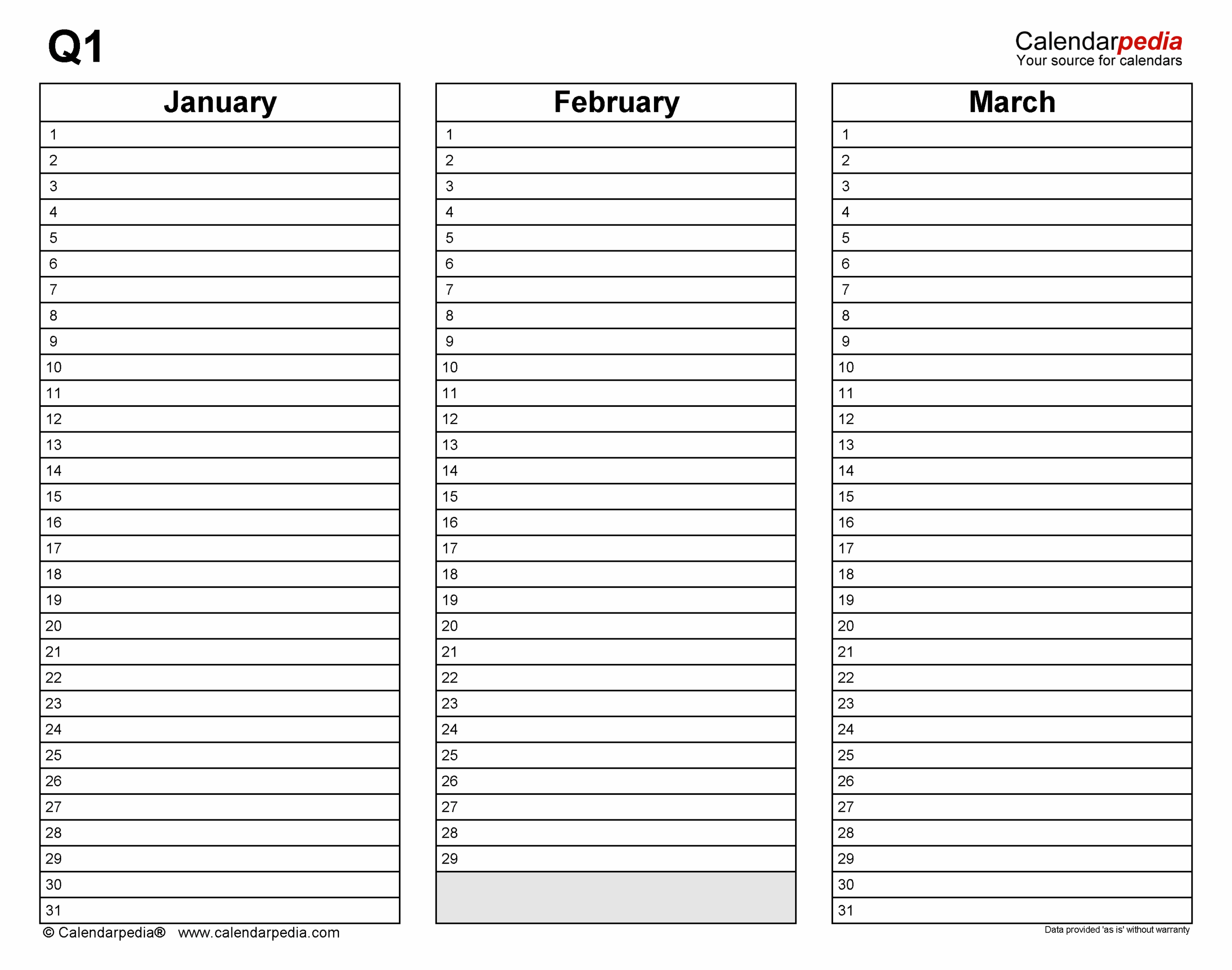 Free Quarterly Planners In PDF Format 12 Templates