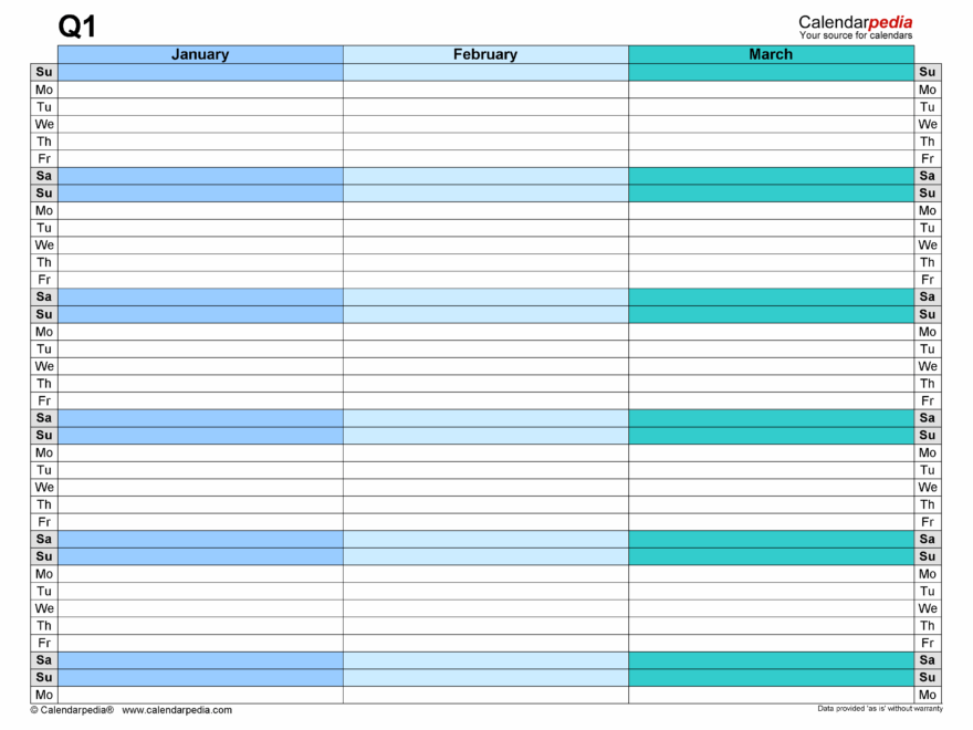 Free Quarterly Schedules In PDF Format 12 Templates