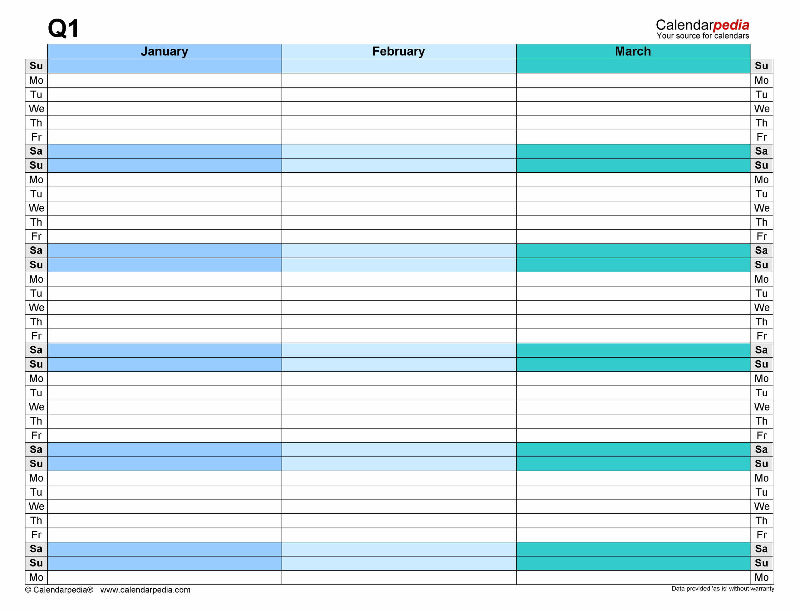 Free Quarterly Schedules In PDF Format 12 Templates