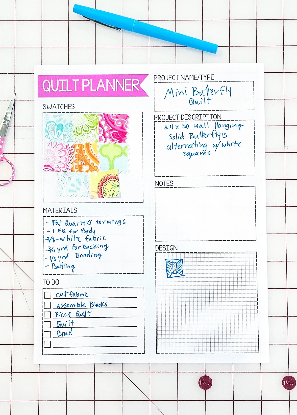 Free Printable Quilt Planner Pages Free Printable Quilt Planner Pages