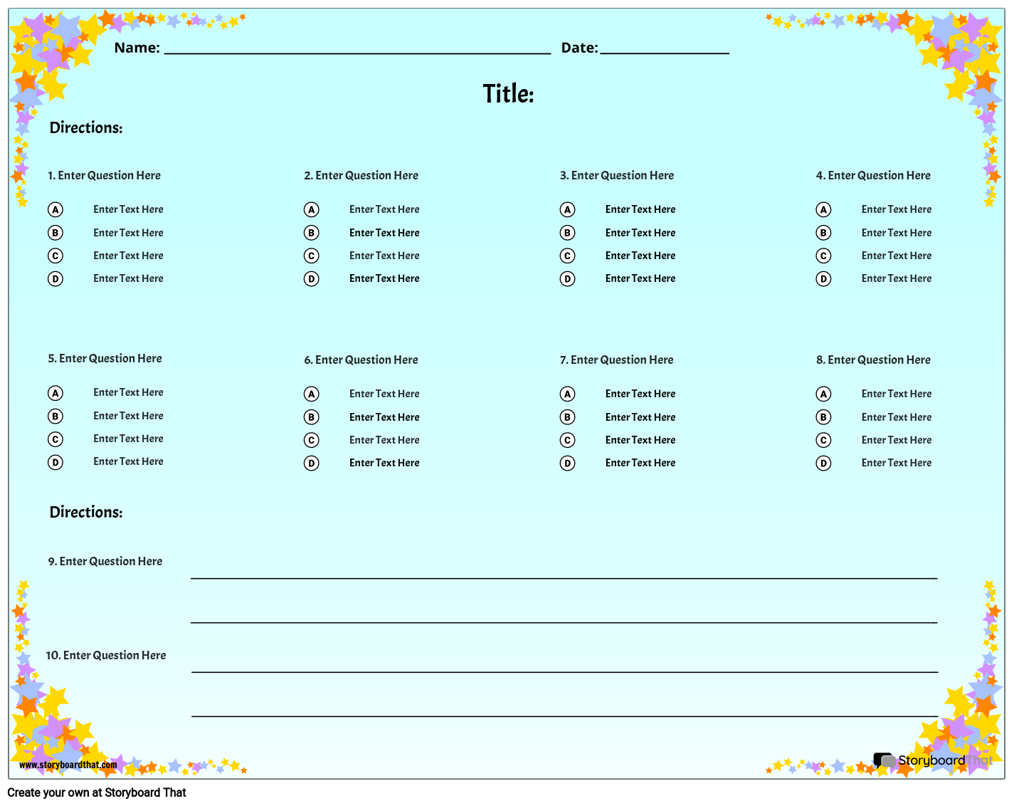 Free Quiz Maker Online Templates For Teachers Tests Worksheets Library