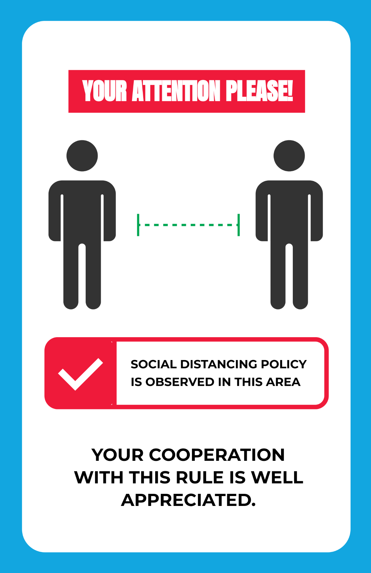 Free Social Distancing Poster Template To Edit Online