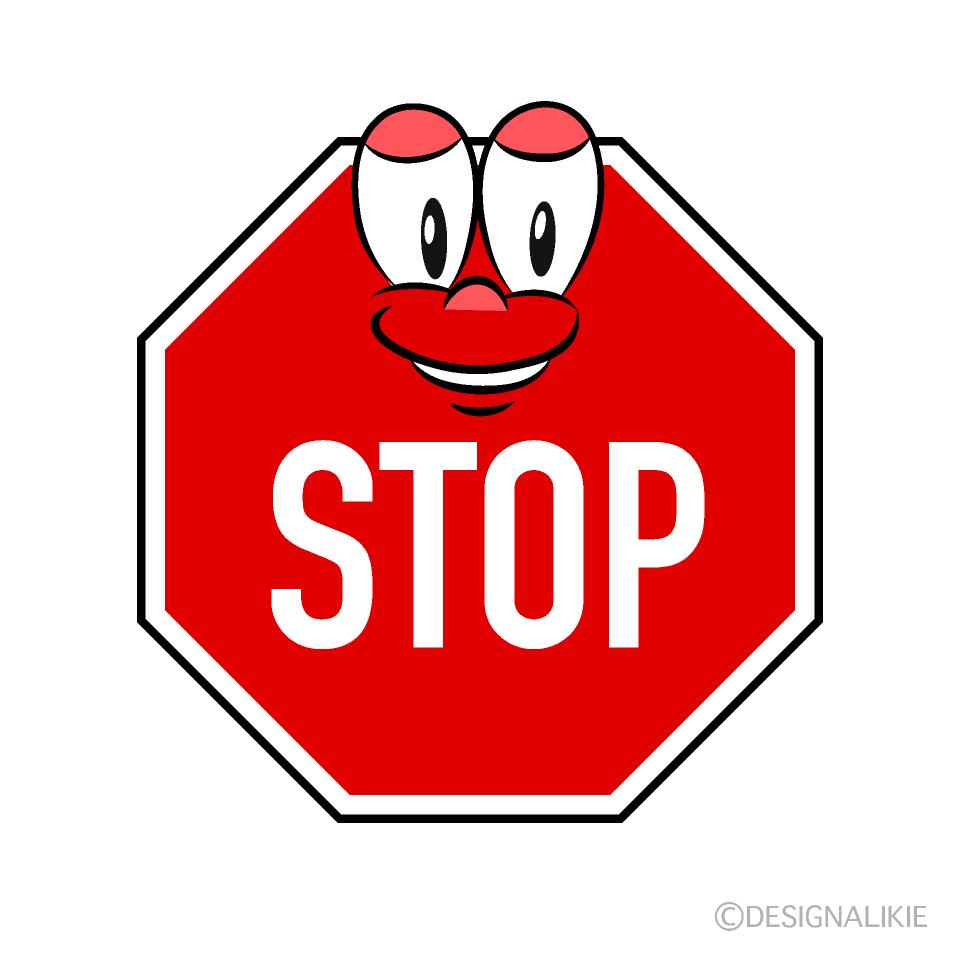Free Stop Sign Cartoon Character Clipart Charatoon