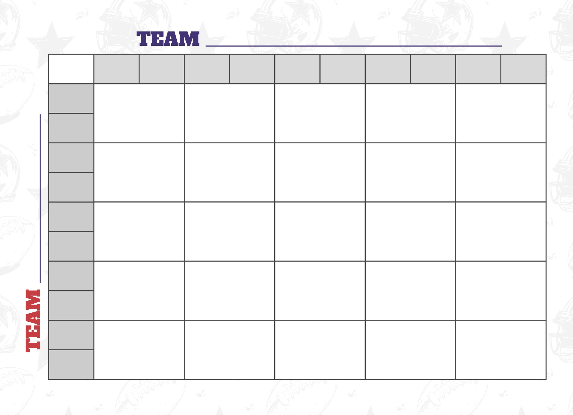 Super Bowl Square Sheet Printable