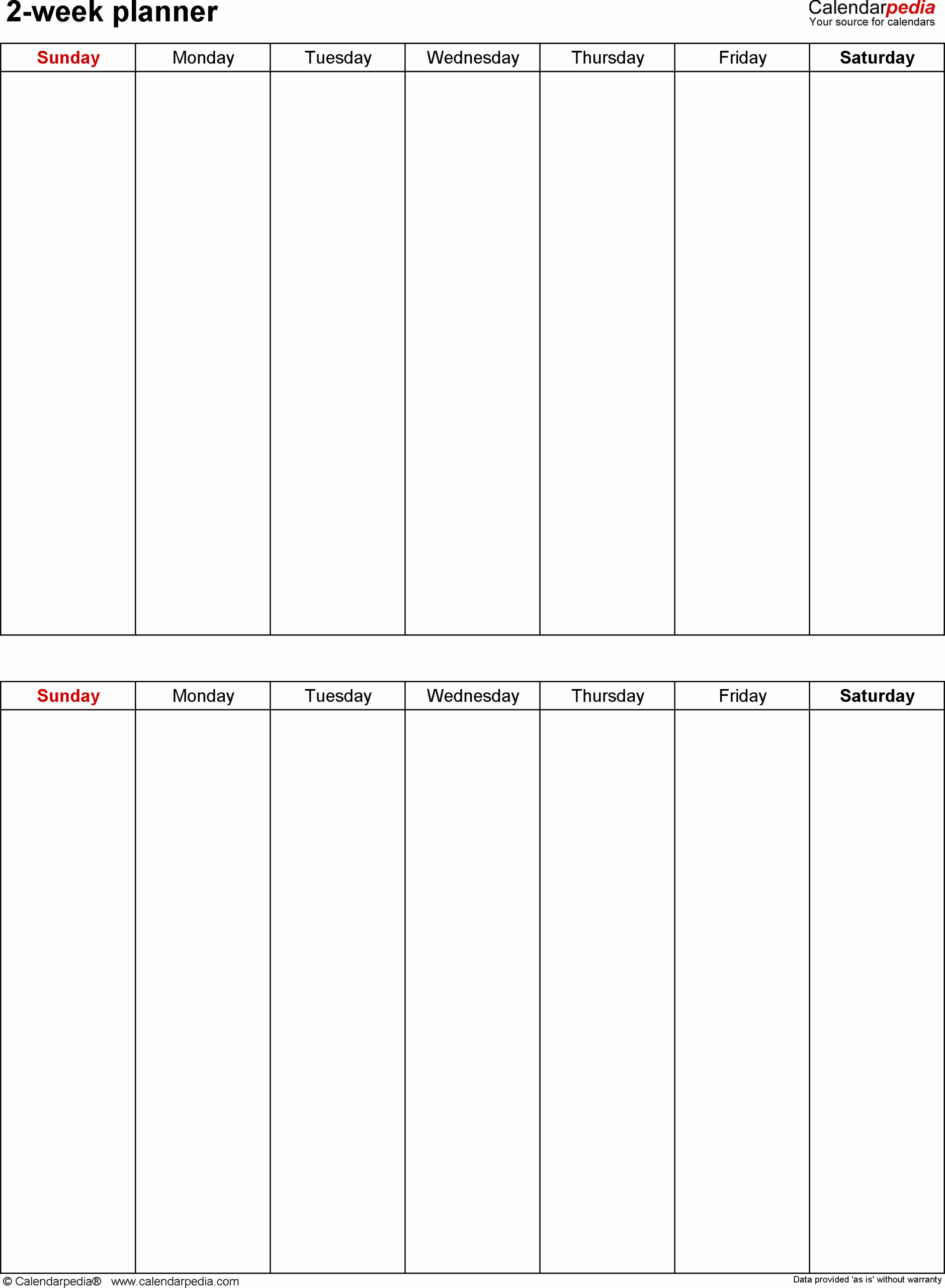 Bi Weekly Planner Printable