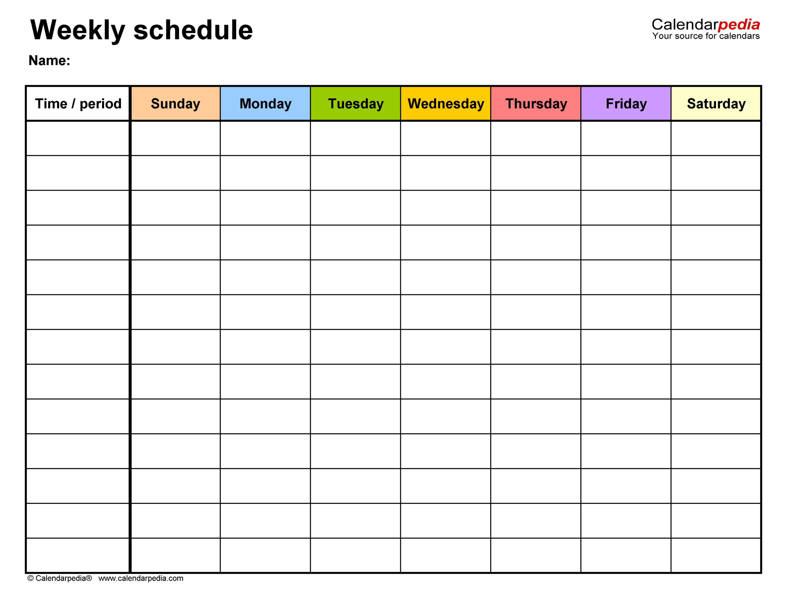 Free Printable Schedule Forms Free Printable Schedule Forms