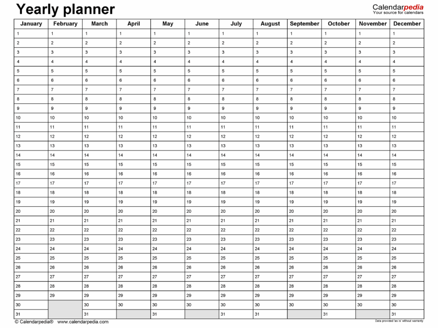 Free Yearly Planners In PDF Format 36 Templates Worksheets Library