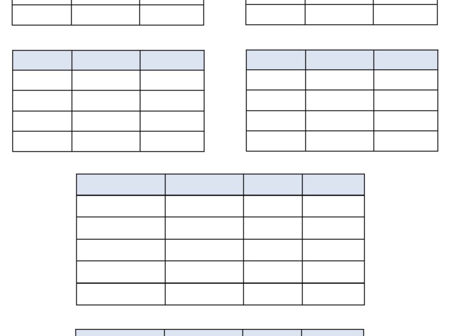 Frequency Table Templates