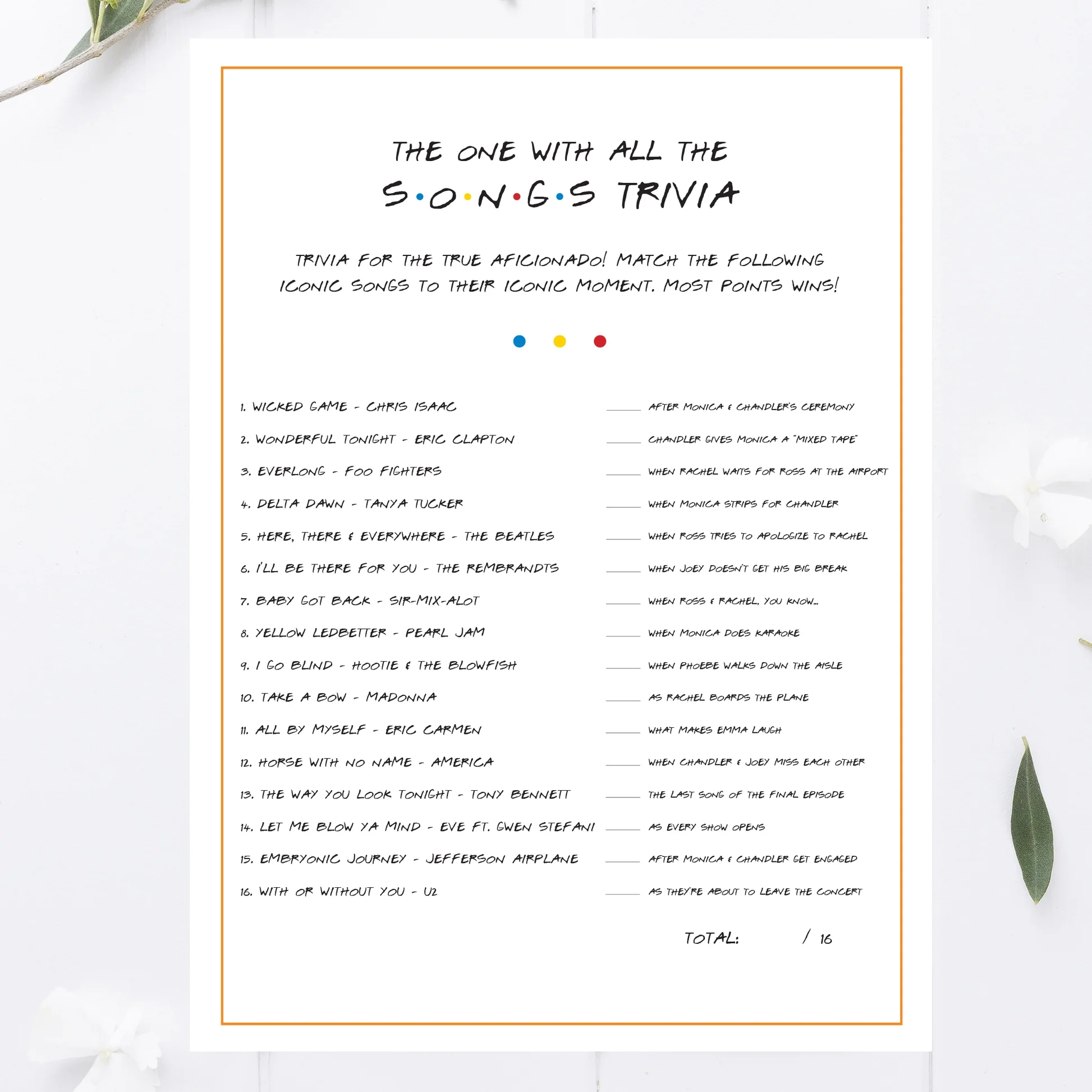 Friends Song Trivia Game Printable Awdesignsprintables Friends Song Trivia Game Printable Awdesignsprintables