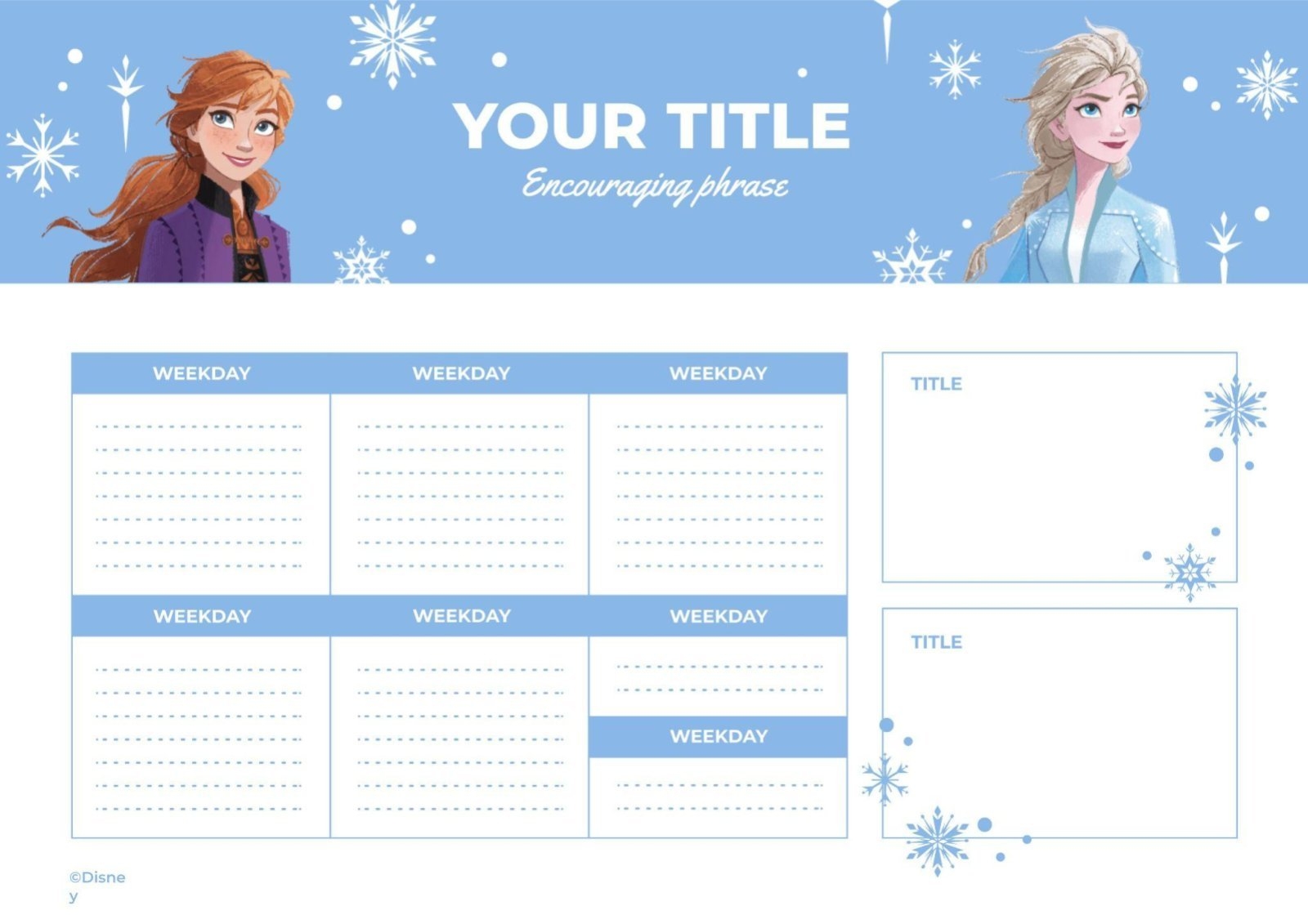 Planner Printable Free Frozen Ice