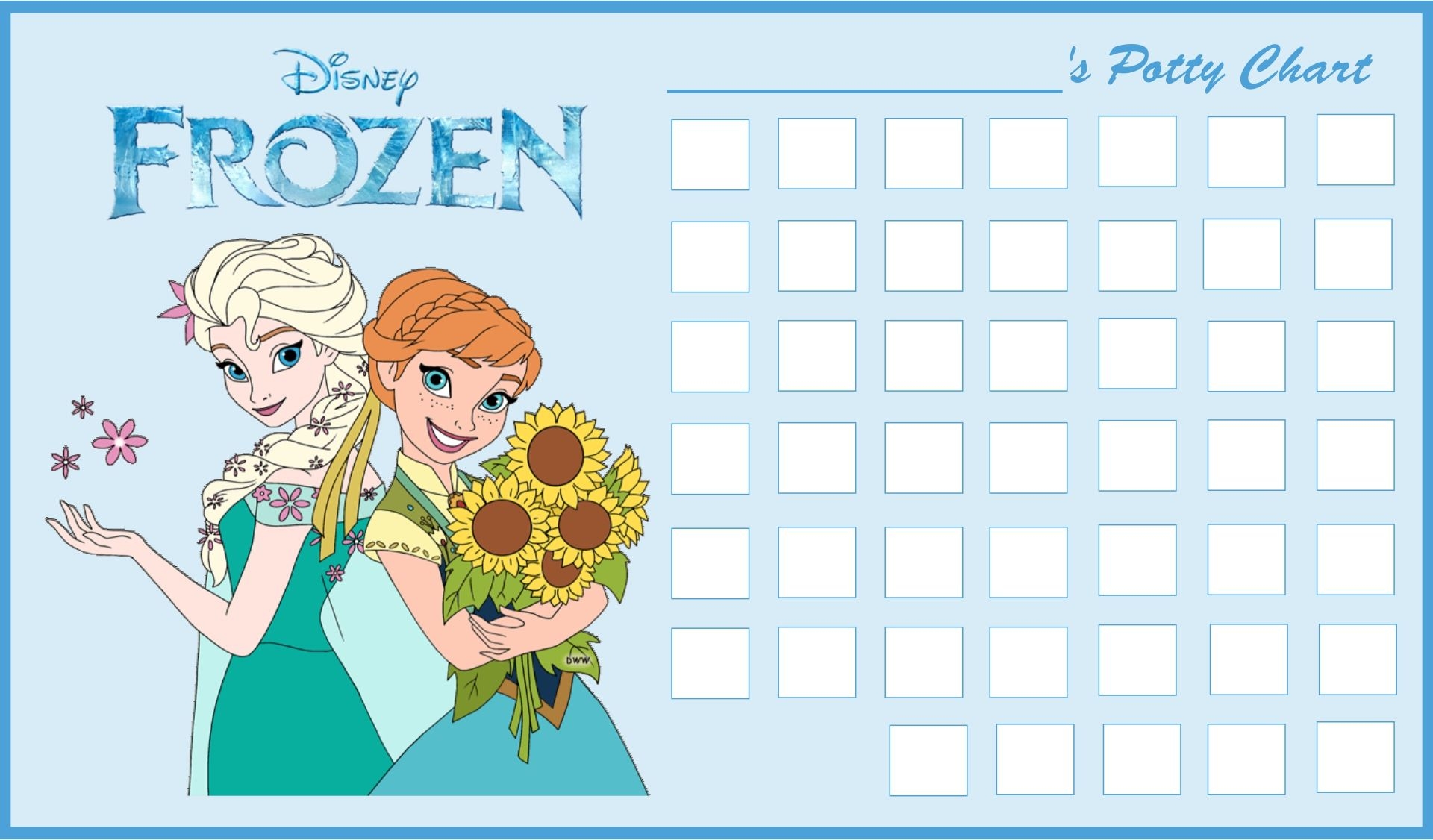Frozen Printable Potty Reward Chart Printable Chart Food Calorie Chart Potty