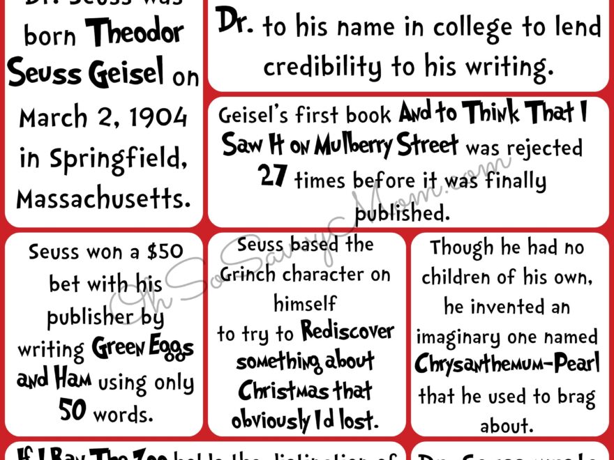 Fun Facts About Dr Seuss You Probably Didnt Know Free Printable Worksheets Library