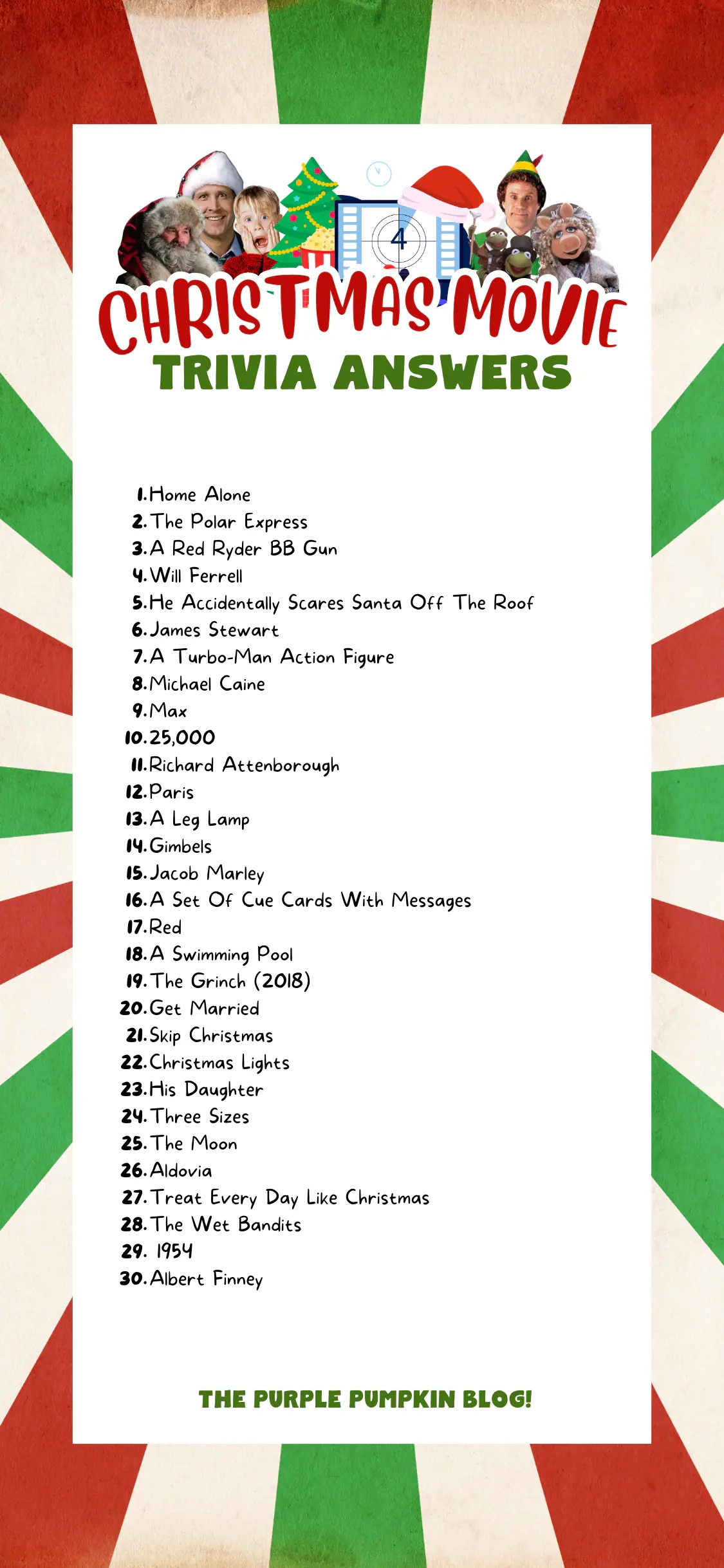 Christmas Film Quiz Printable Christmas Film Quiz Printable
